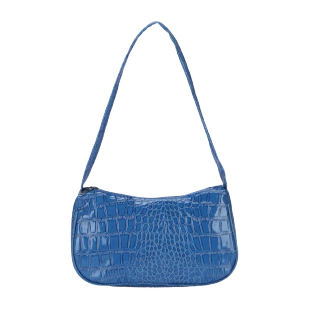 Crocodile Pattern Shoulder Bag-BLUE